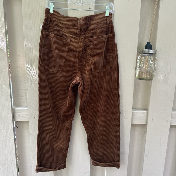 ZARA /brown high waisted wide capri corduroy pants - Picture 4 of 4